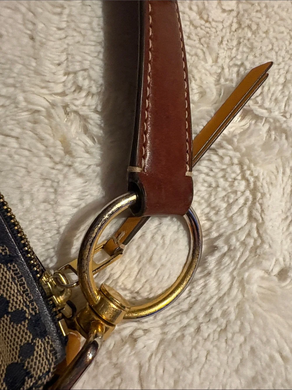 Tory Burch Beige and Black Logo Shoulder Hobo